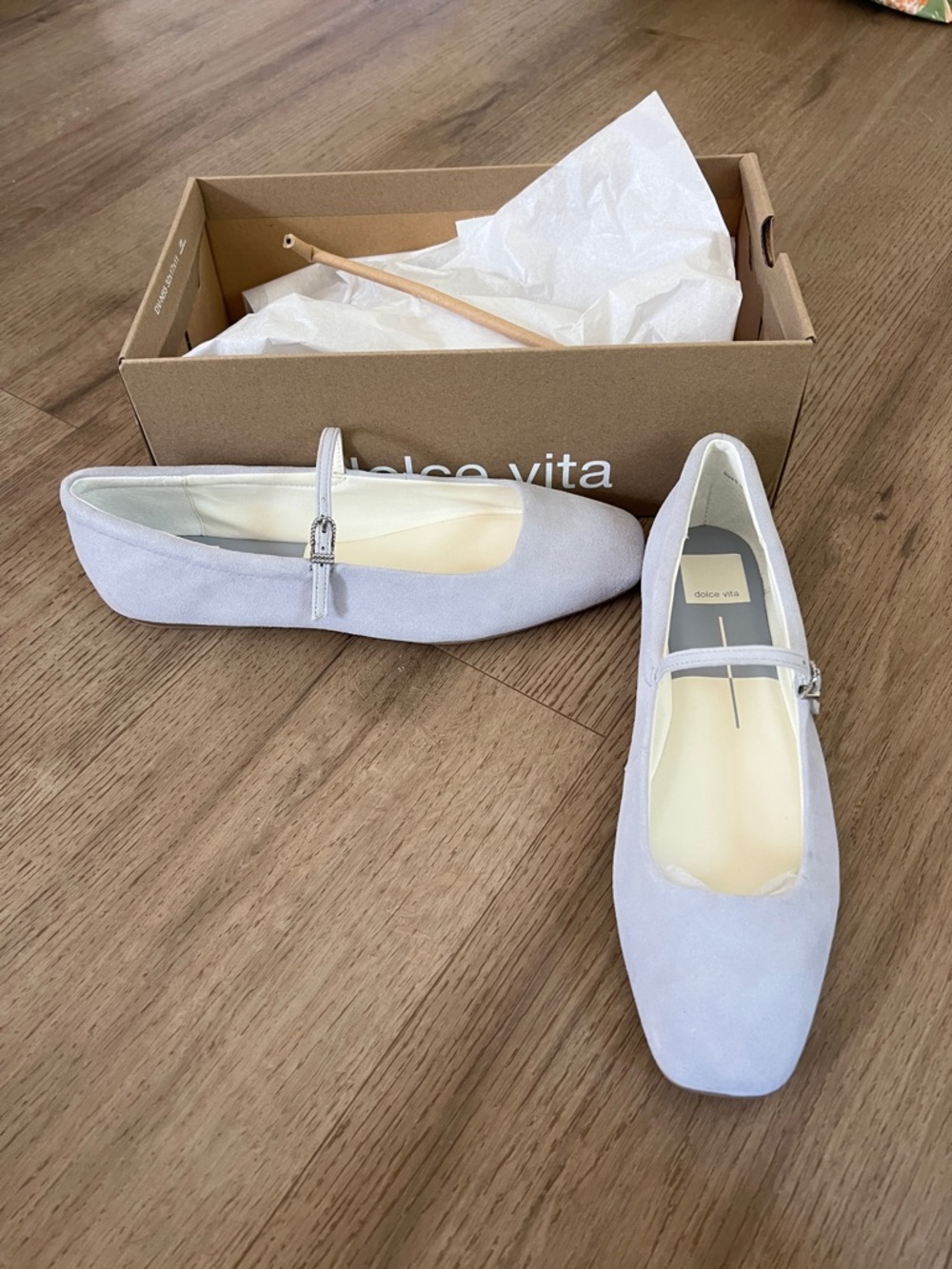 Dolce Vita Dusty Blue Suede Mary Jane Flats